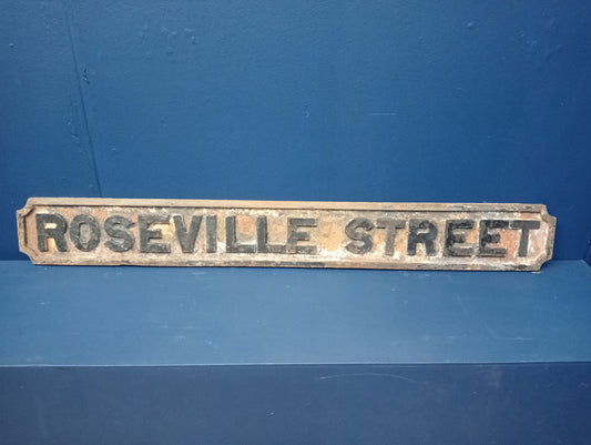 Roseville street Bogside Derry cast iron street sign