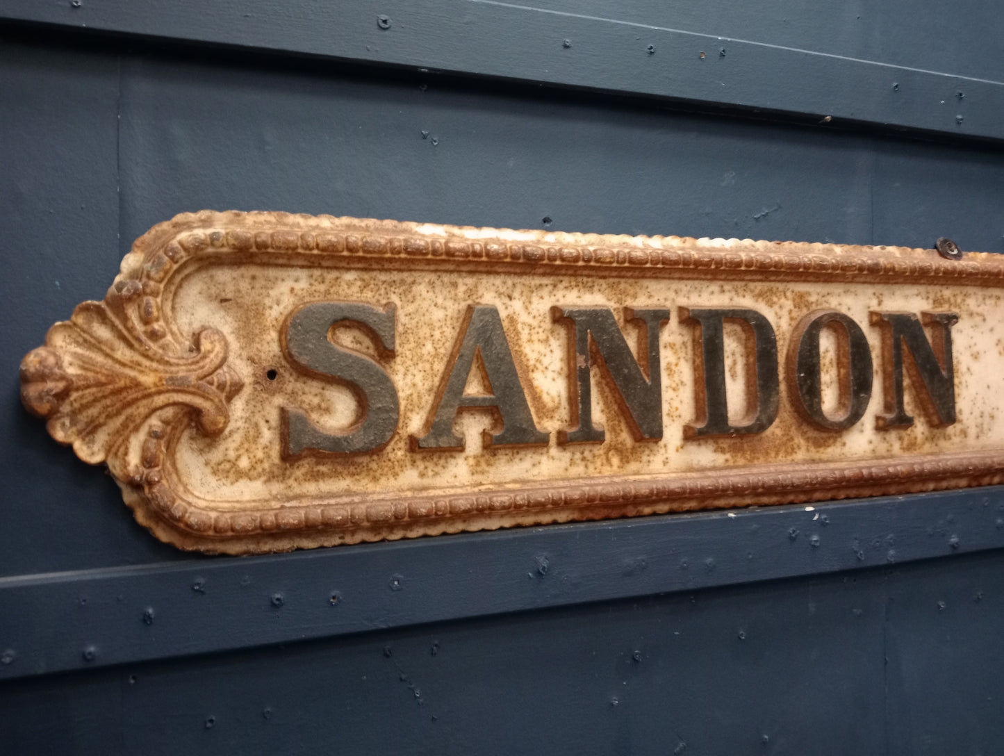 Sandon road cast iron street sign