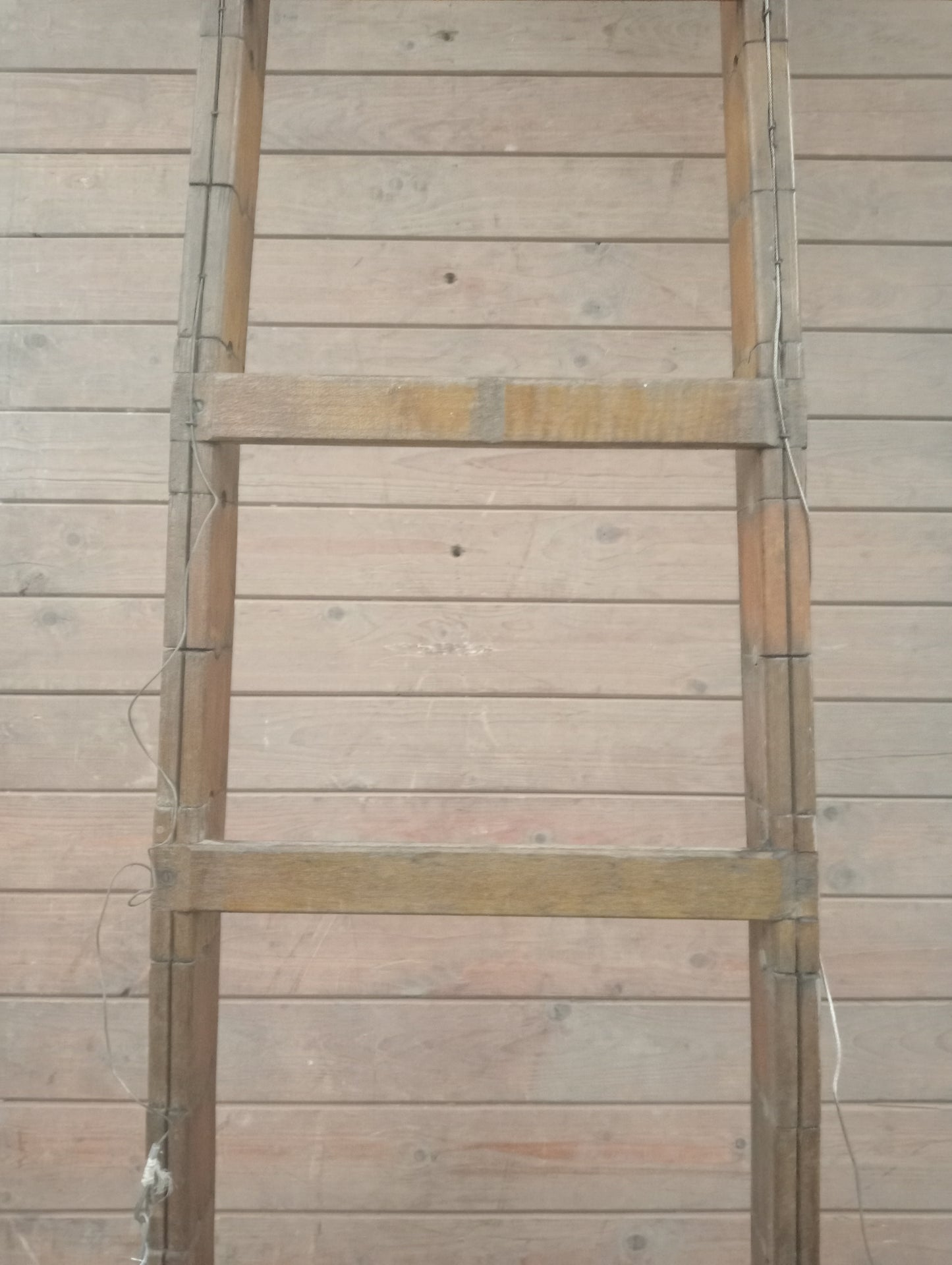 Set of teak boat ladders