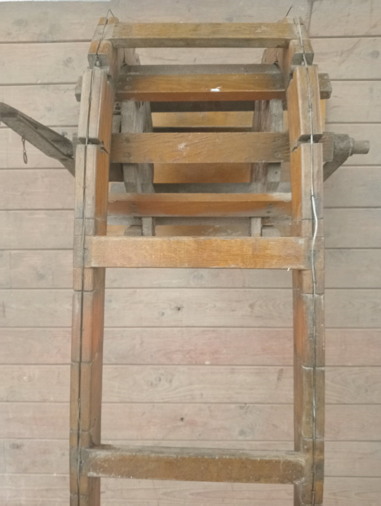 Set of teak boat ladders