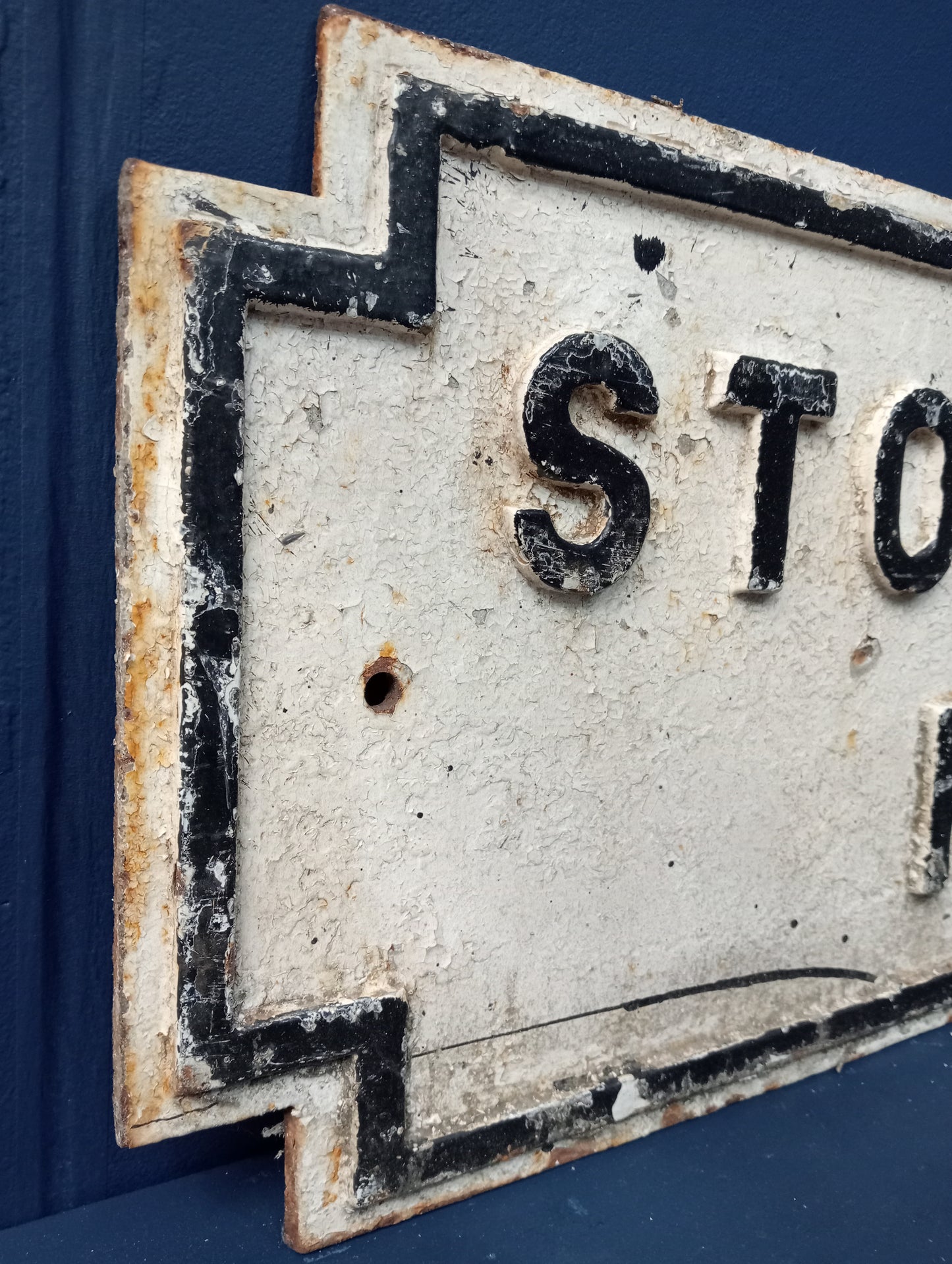 Stockmoor road cast iron street sign