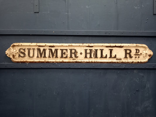 Summerhill road cast iron street sign