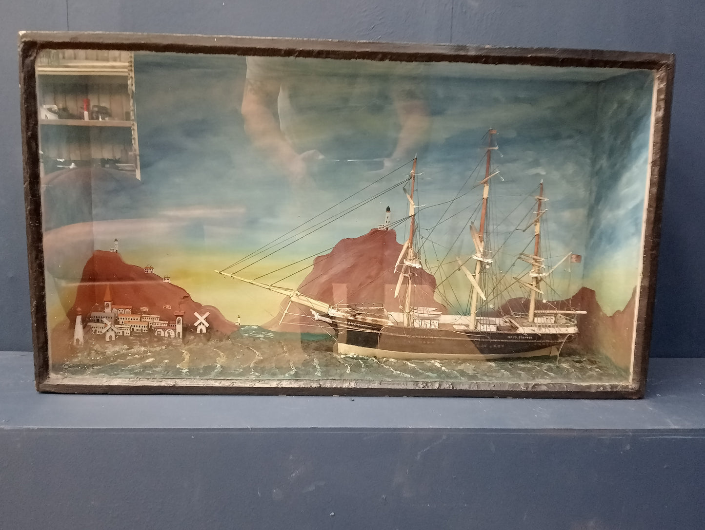 Tall ship (Mary Forever) in glazed showcase