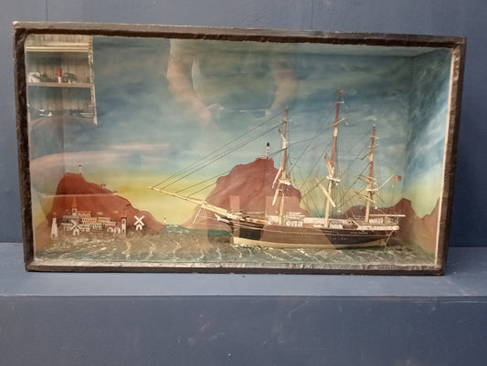 Tall ship (Mary Forever) in glazed showcase