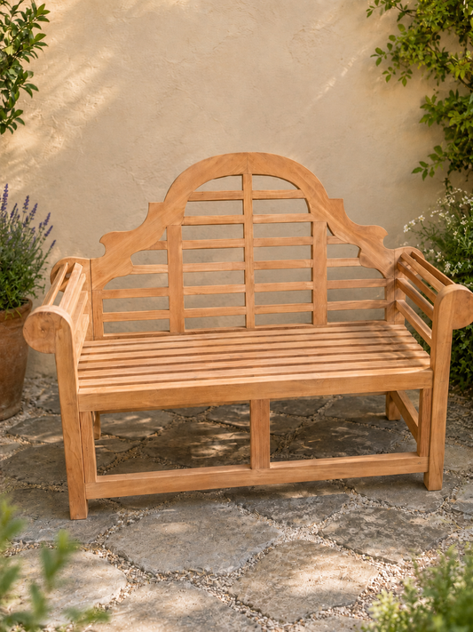 Teak Lutyens bench
