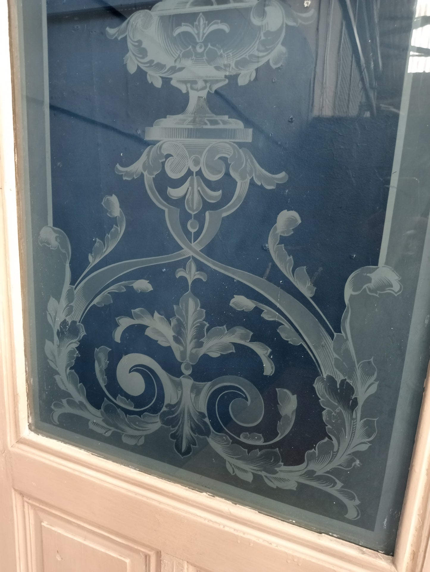 Victorian Venetian etched glass bar door