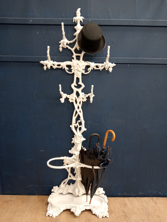 Victorian cast iron tree coat rack and umbrella stand