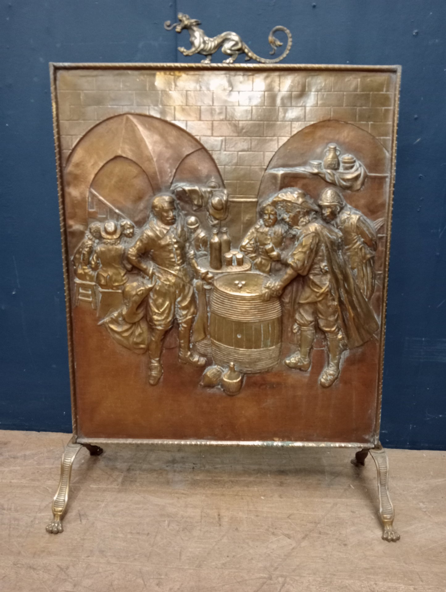 Victorian copper firescreen