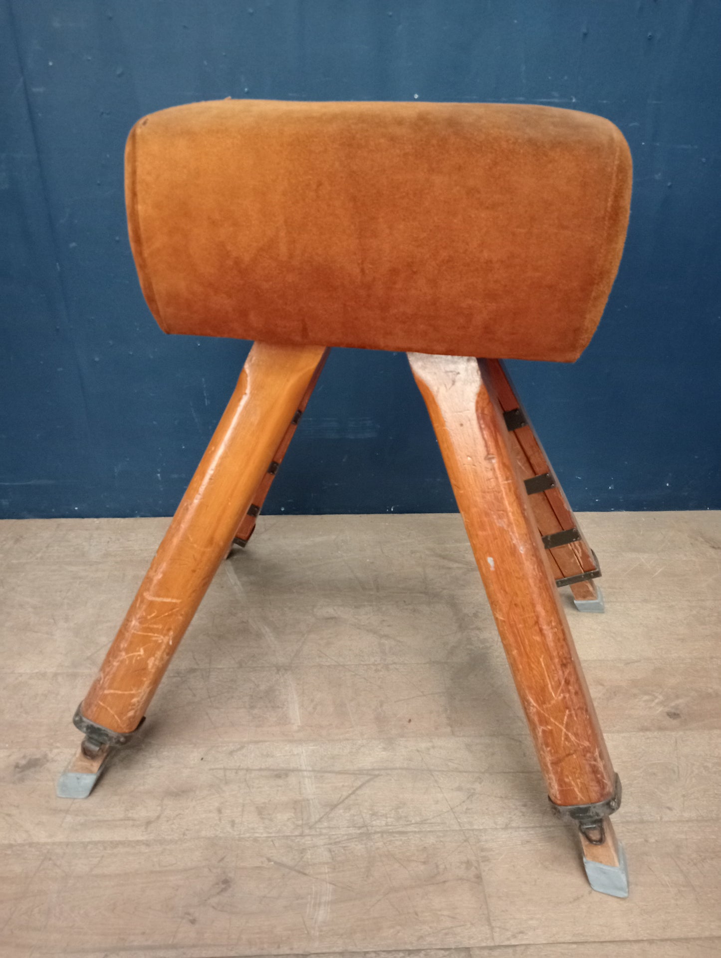 Wood and leather gym horse