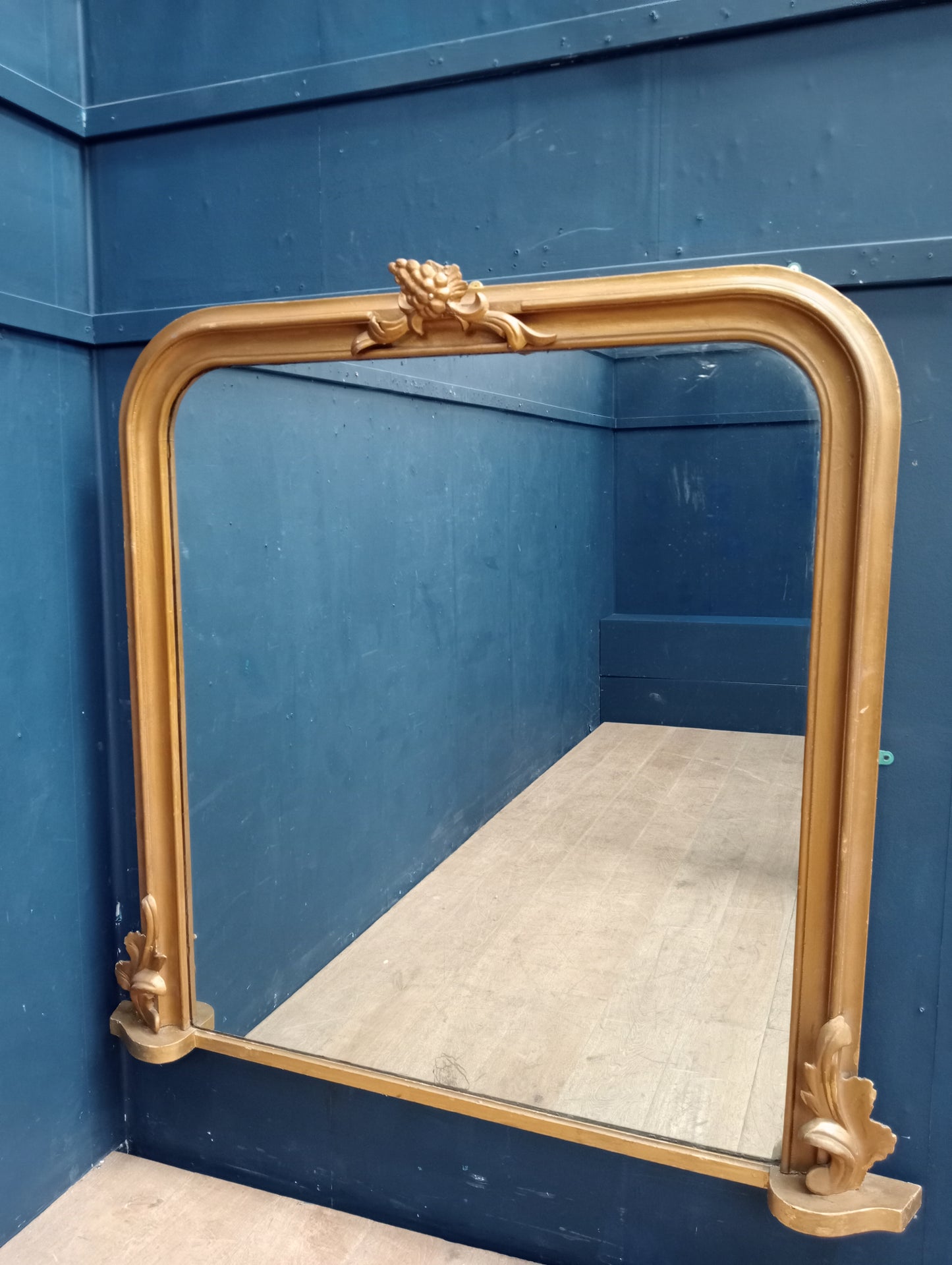 Wooden gold gilt overmantle mirror