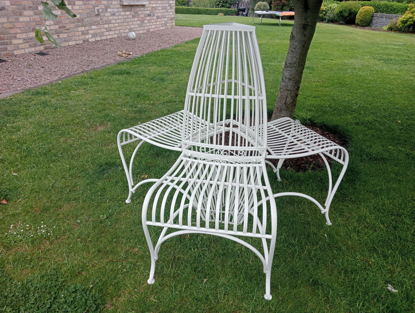 Wrought iron 3 seater conversation garden bench