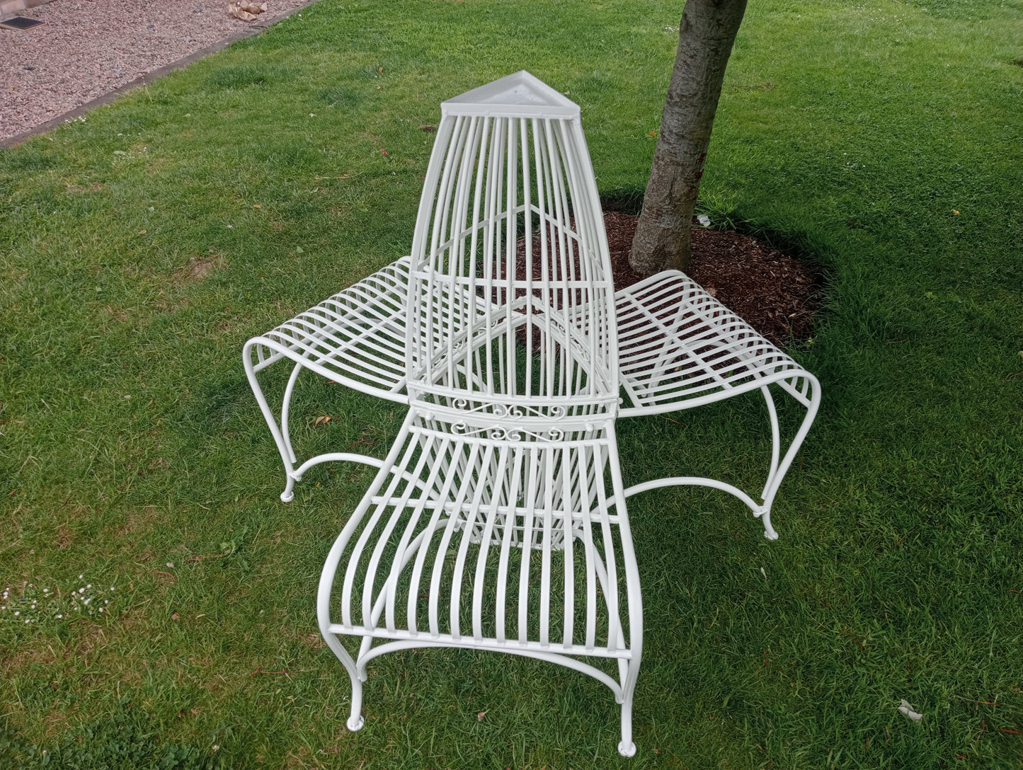 Wrought iron 3 seater conversation garden bench