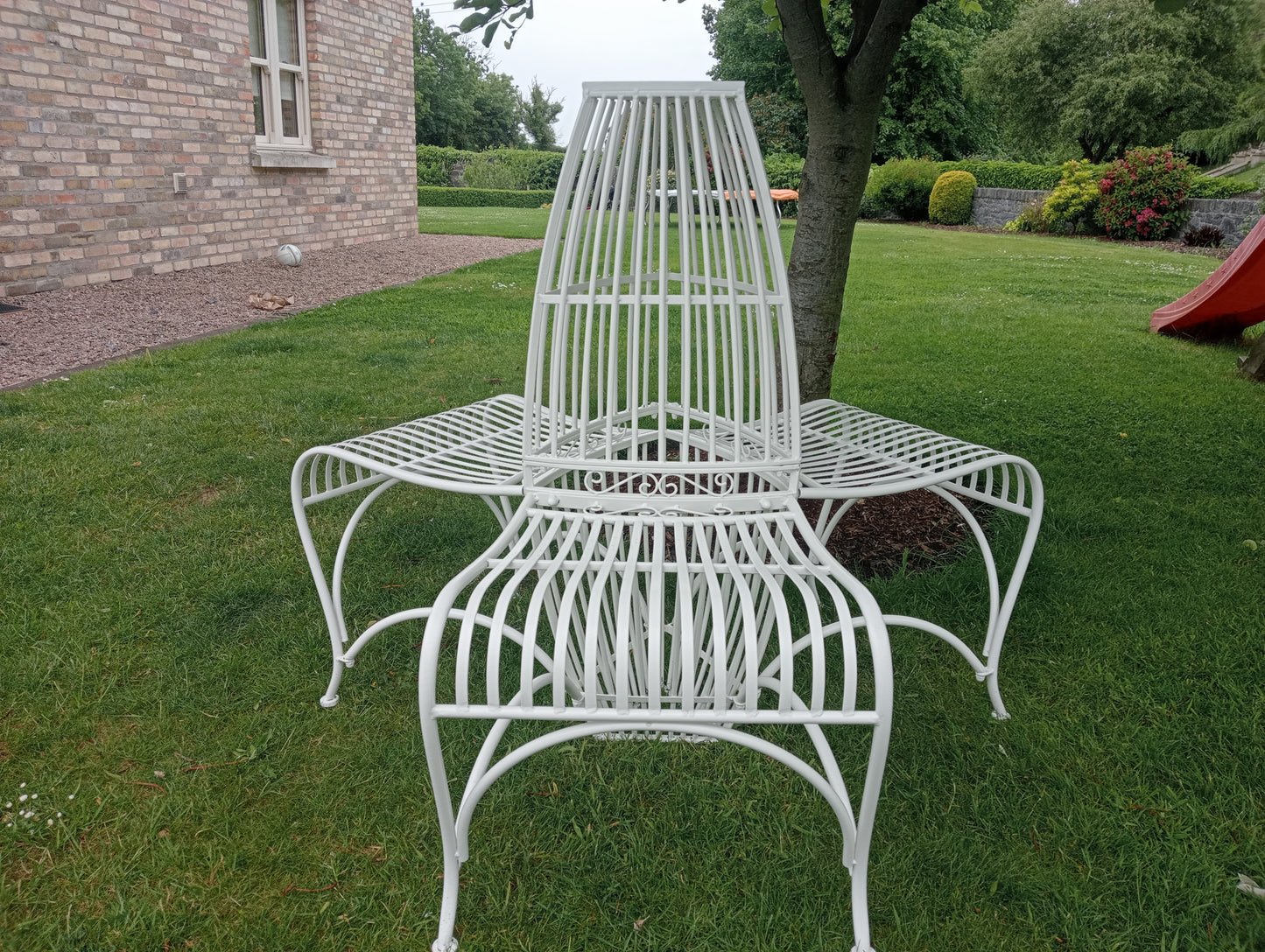 Wrought iron 3 seater conversation garden bench