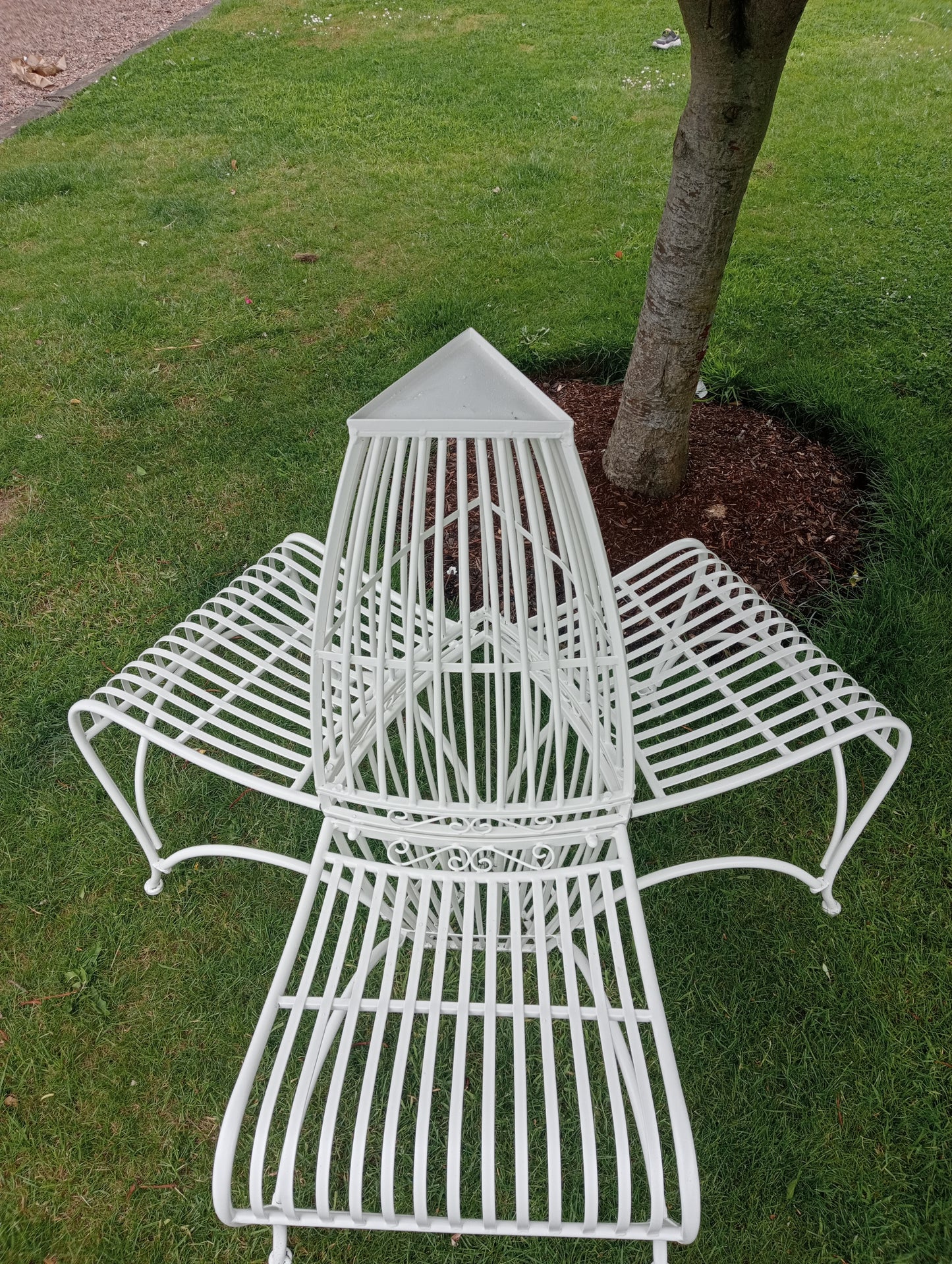 Wrought iron 3 seater conversation garden bench