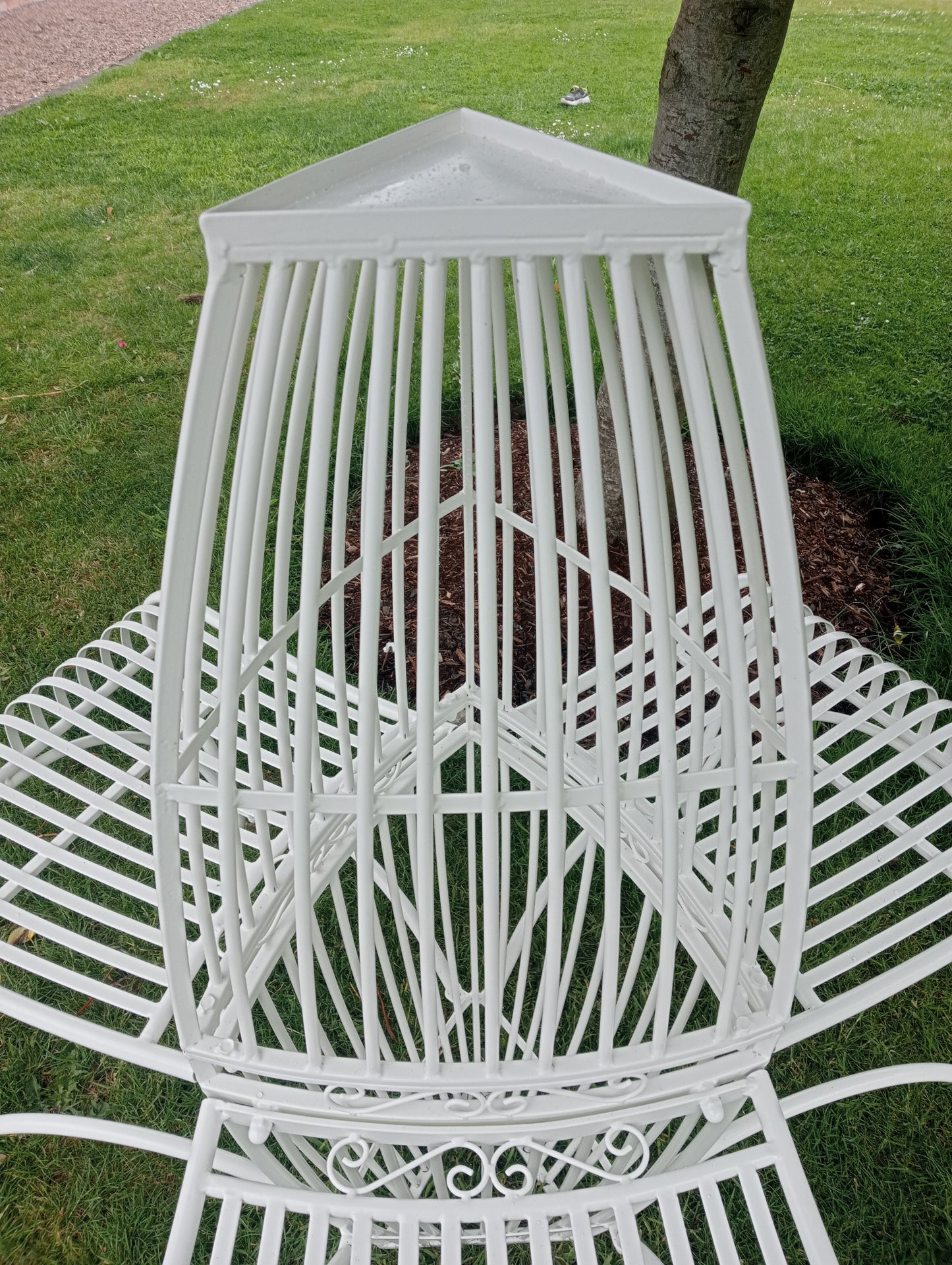 Wrought iron 3 seater conversation garden bench