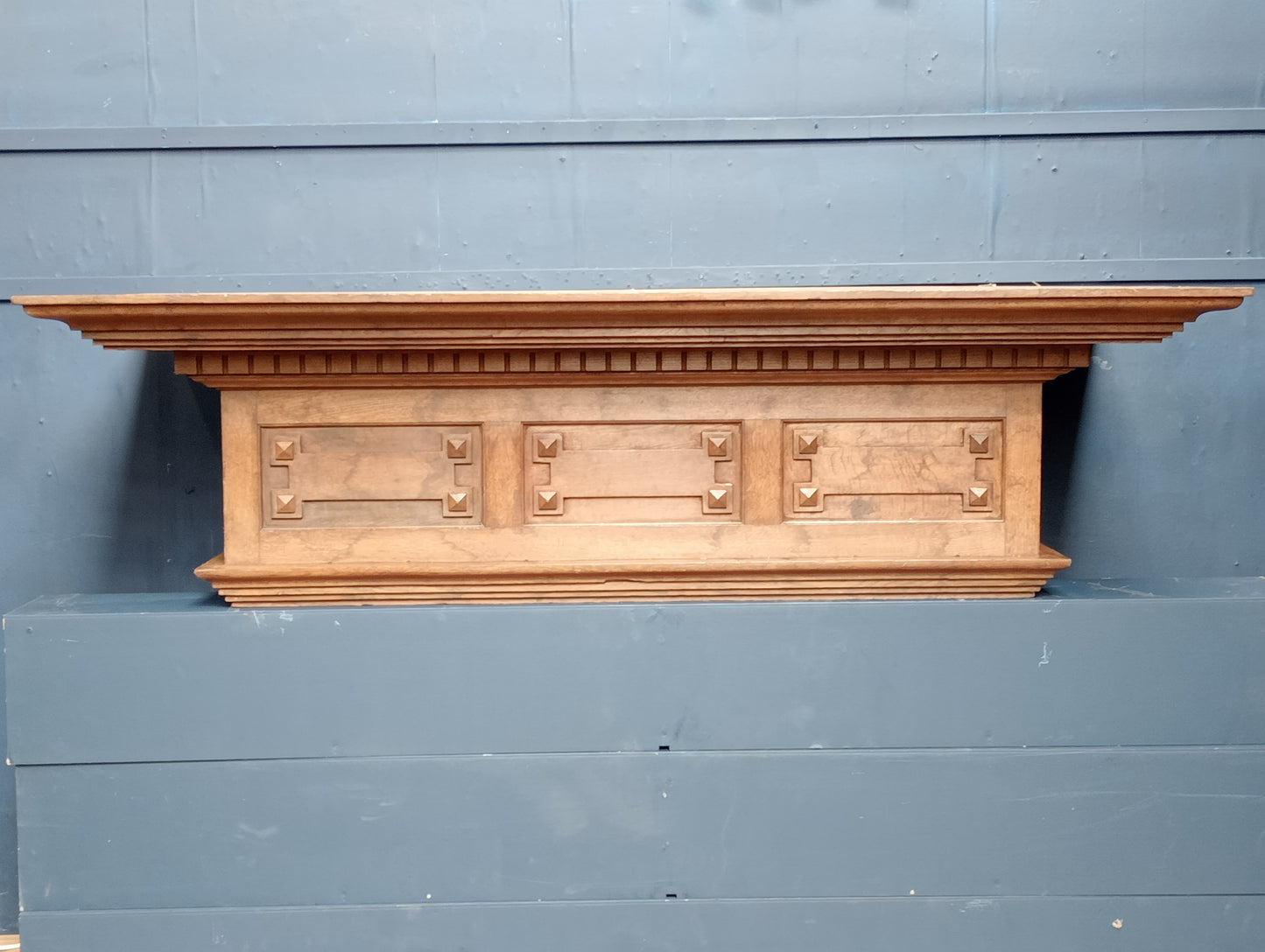 oak carved fireplace mantle A